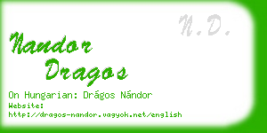 nandor dragos business card